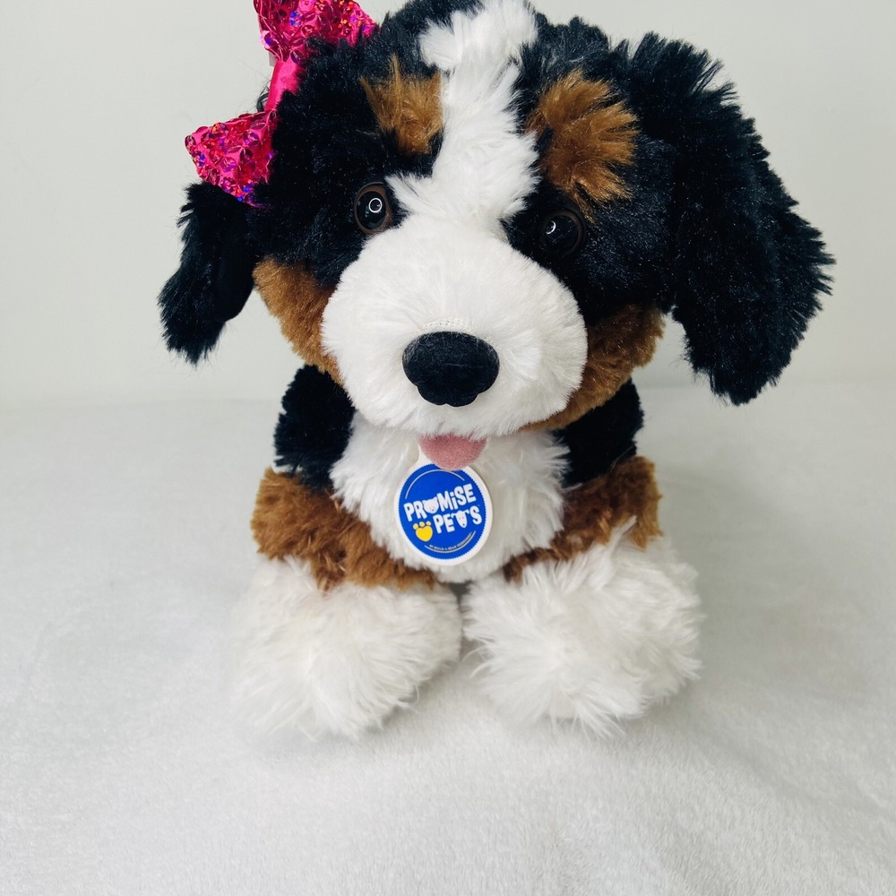 Build A Bear Promise Pets Bernese Mountain Dog Stuffed Plush Animal 13" Barks